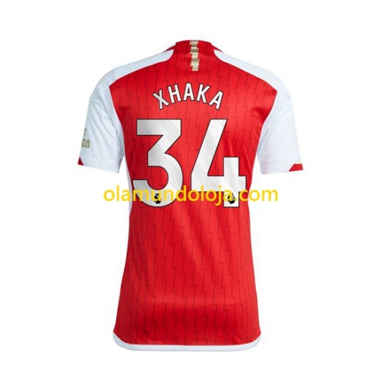 Camisola Arsenal Xhaka 34 Homem Equipamento Primeiro 2023-2024 Manga Curta